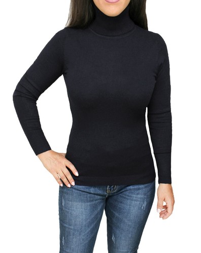 Maglione Dolcevita donna nero Maglia Pullover autunno inverno | eBay