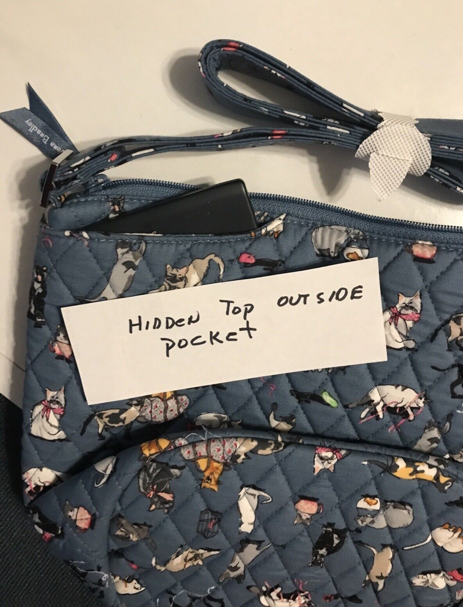 Vera Bradley Cat's Meow Bucket Crossbody w Hidden Outside