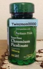 Chromium Picolinate 500mcg Yeast Free Vegetarian 100 Tablets  09/2027