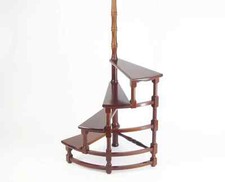 Vintage Wooden Library Stairs Large Mid Century Spiral Bookcase Ladder Victorian