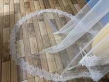 mantilla Veil 1 layer bridal lace veil with french lace edge