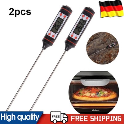 2 Pcs Digital Meat  Food  Thermometer Kitchen Cooking  Probe BBQ Cooking