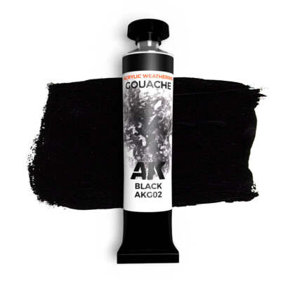 AK Interactive Gouache Black 20ml Tube - G02