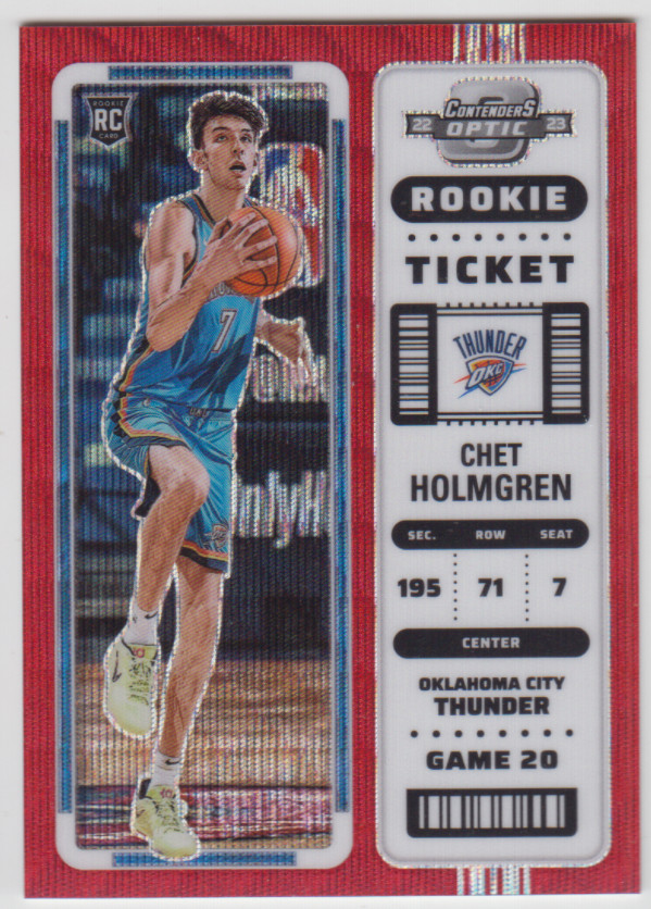 2022-23 Contenders Optic Chet Holmgren Rookie Ticket Asia Red Wave Prizm RC #4