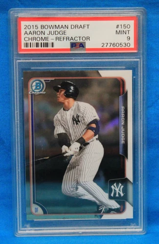 2015 BOWMAN DRAFT # 150 Aaron Judge PSA 9 MINT # 27760530  CHROME-REFRACTOR