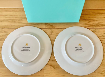 Tiffany & Co. Tiffany Valley Floral 2 piece Dish Plate Set Made in