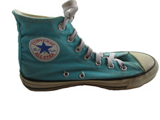 Vintage USA Made Converse All Star Chuck Taylor Hi Top Teal Blue 5 Canvas B-Ball