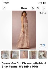 Jenny Yoo Collection Arabella Blush Multi Printed Tulle Maxi Skirt Size 22