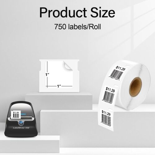 For Zebra (1"x1") Shipping Labels, LP2742, LP2824, LP2844, LP3742, R402 Printers - Picture 2 of 34