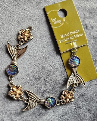 6 PCS Metal Mermaid Tail Starfish Charms by Bead Landing Pendant Strand