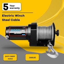 12v Electric Recovery Winch 2000lbs For Trailer Truck Suv With Wire Remote