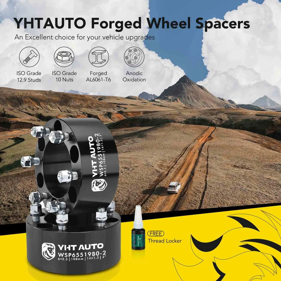 2x 6x5.5" a 6x5.5" espaciador de rueda M14x1.5 tacos 108mm 3" para Chevrolet GMC Sierra Foto 2 de 4