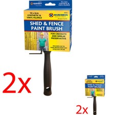 NEW SET OF 2 SHED AND FENCE PAINT BRUSH DECORATING PAINTING BRUSHES BRISTLES DIY