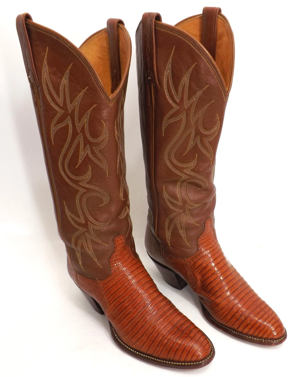 Vintage J. Chisholm bottes de cowboy western en cuir marron pour femmes - Taille 6 1/2 M - France