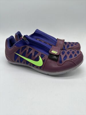 Nike Zoom Long Jump 4 Bordeaux Lime Blast 415339-602 Mens Size 10