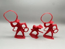 Timmee Tim Mee Vintage Yellow Cowboy with Lasso & Shotgun Toys Red Lot Of 3