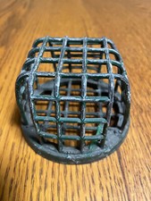 Vintage Dazey Flower Frog Holder Green Metal Cage Flower Frog 3 1/4"
