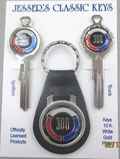 1968 Chrysler 300 Rare White Gold Deluxe Classic 3 Pc Muscle Car Key Set