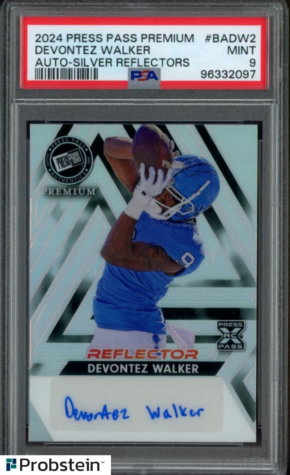 Devontez Walker Leaf Press Pass Premium Autographs #BADW2 Silver Reflectors