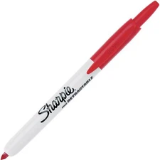 Sharpie Retractable Fine Point Permanent Marker, Red, SAN32702 3 count