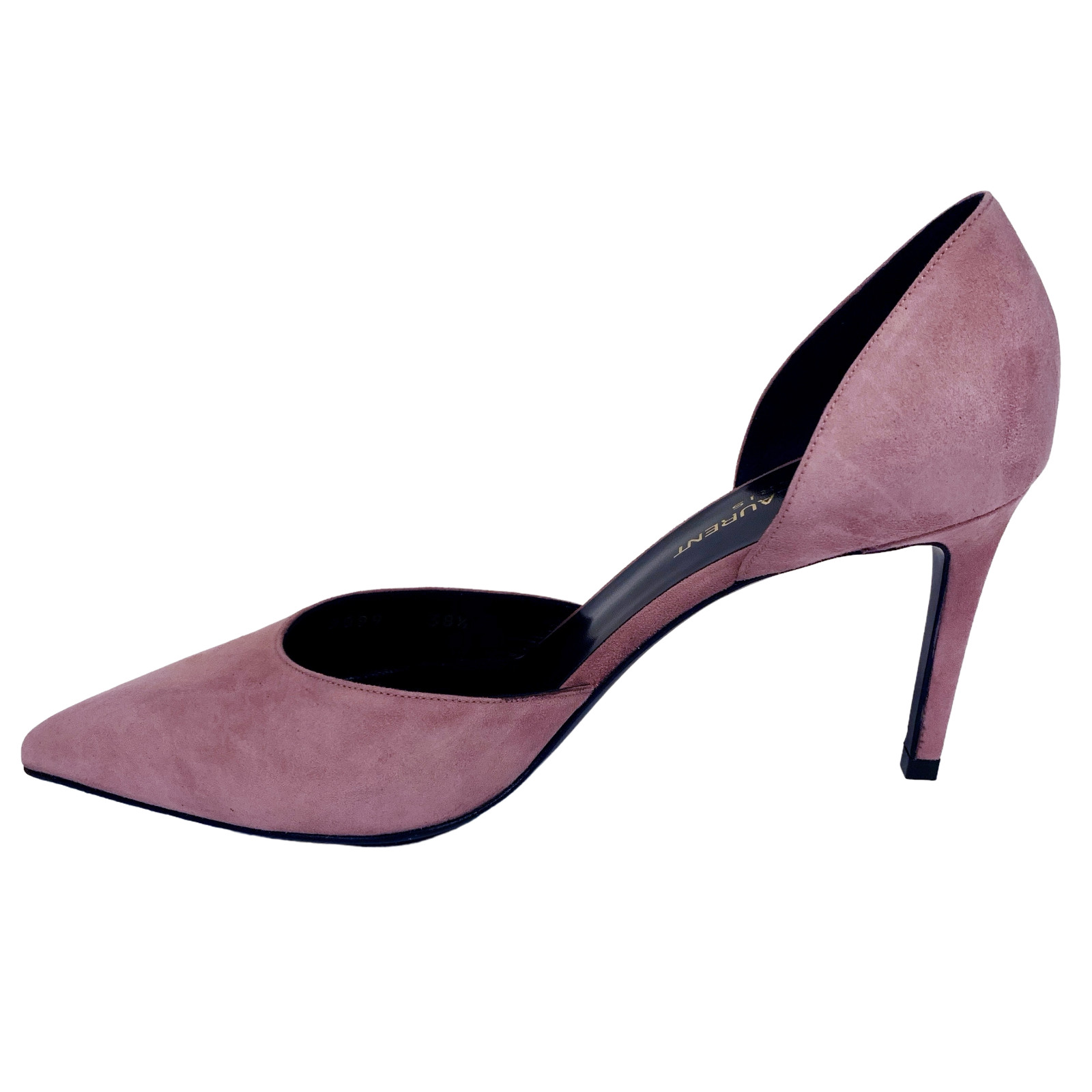 YSL Saint Laurent Women’s Pink Suede D’Orsay Pumps Heels 359099 Size 38.5 thumbnail 4