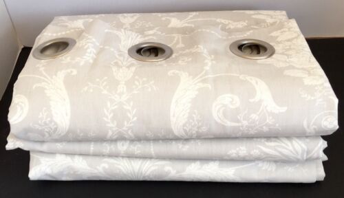 NEW LAURA ASHLEY JOSETTE DOVE GREY MTM EYELET CURTAiNS 2 Pairs Avail - Picture 1 of 16