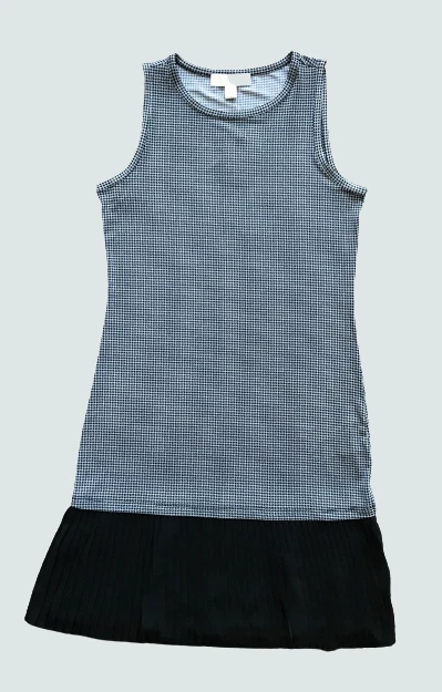 Abito MICHAEL KORS XS bianco e nero orlo plissettato