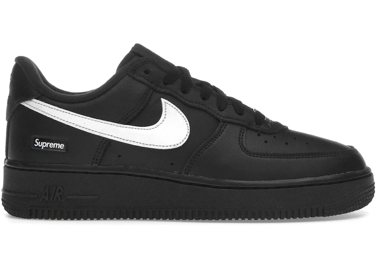 【新品未使用27.5】Suprem NIKE AIR FORCE 1 LOW Supreme x Nike Air Force 1 Low Box Logo - Black White for Sale