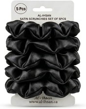 Satin Scrunchies for Women - 8 Inches Stretch Out No Crease, No Frizz Hair Ti...