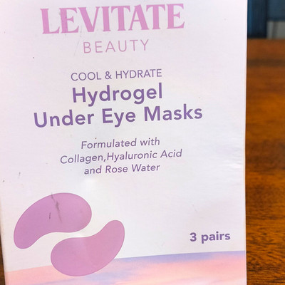 Levitate Beauty Hydrogel Under Eye Masks Collagen Hyaluronic Rose Water 3 Pairs