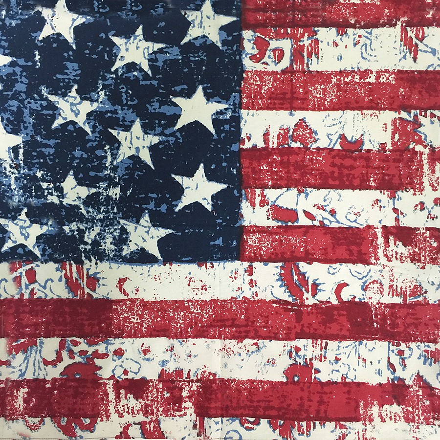 USA Flag Batik Bandanas - Patriotic 22''x22'' American-Made Bandanas for Cycling