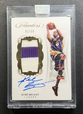 2017 Flawless Kobe Bryant Vertical Patch Auto Gold /10 Encased