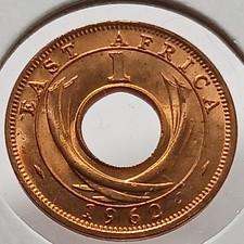 1962 H East Africa 1 Cent UNC Last Year Issue World Coin