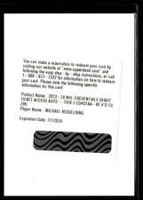 2023-24 Debut Ticket Access Auto Michael Kesselring /299 Arizona Coyotes
