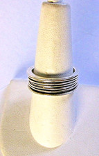 Wire Wrapped Band Ring Vintage Artisan Sterling Silver 925 Size 8