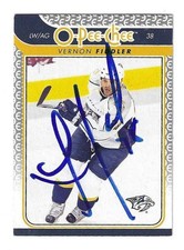 Signed VERNON FIDDLER  2009-10 O-Pee-Chee Nashville Predators Card #245 COA