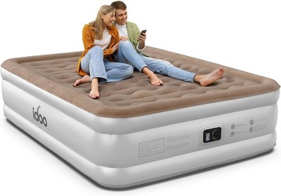 iDoo Queen air mattress with built in pump and cross supports