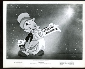 PINOCCHIO Original 1945 RKO 8 x 10 Disney Film Still JIMINY CRICKET Ex vv