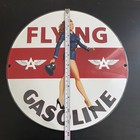 VINTAGE FLYING A LADY GASOLINE OIL PORCELAIN SIGN — photo 4