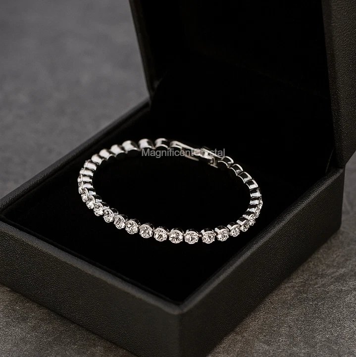 Swarovski Elements Inspired Crystal Bracelet Fashion Jewelry Women Energy Gifts - Image 2 of 4