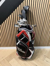 Full Set of Caley Golf Clubs & Wilson Cart Bag, Men’s Regular Flex