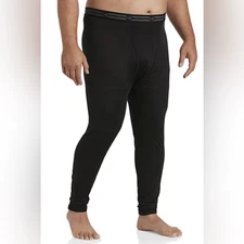 NWOT HB Men’s Big & Tall Black Base Layer Long Pants Long Johns Cold Weather - 2
