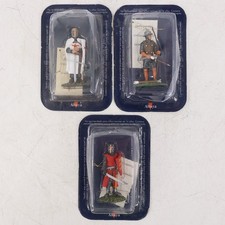 Lot of 3 Vintage Altaya Medieval Figures English Archer Templar Knight 1:32 Lead