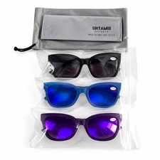 3 Pack Untamid 1.50 Strength Unisex Reading Glasses Stylish Outdoor Sunglasses