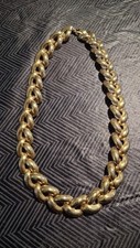 Vintage Chunky Gold Tone Link Thick Necklace