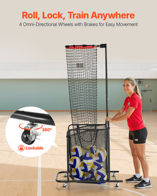 Volleyball Setter Training Equipment, Angle and Height Adjustable Volleyball Tr