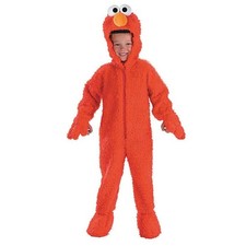 Kids Sesame Street Elmo Deluxe One Piece Zip Up Halloween Costume Size Small 2T