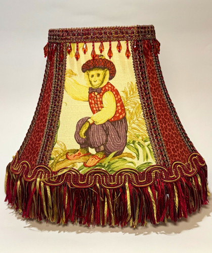 Whimsical Storybook Character Fringe Lampshade Victorian Maximalist