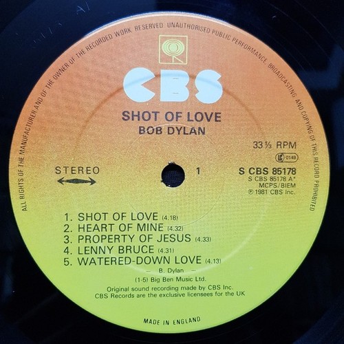 Bob Dylan - Shot Of Love (LP, Album) (Very Good Plus (VG+)) - Picture 3 of 4