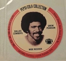 Drew Pearson 1976 Pepsi Disc Card Dallas Cowboys
